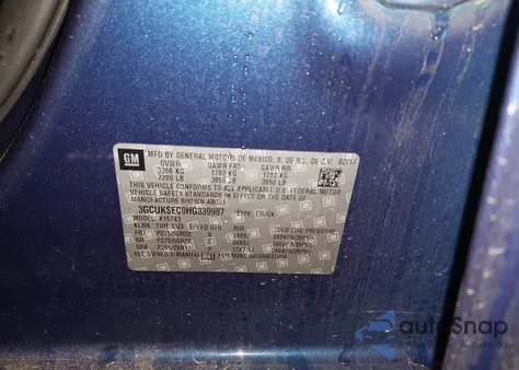 2017 Chevrolet Silverado 1500 1Lz from USA, damaged, VIN 3GCUKSEC0HG339987